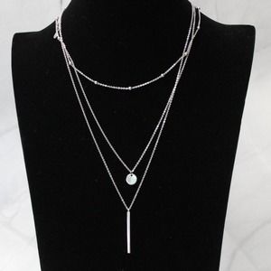 New Sterling Silver 925 Three Stand Necklace N96